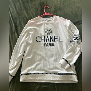 Chanel white knit sweater